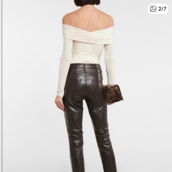 Citizens Of Humanity Faux Leather High Waist Straight Leg Pants Size 33 - Picture 2 of 5